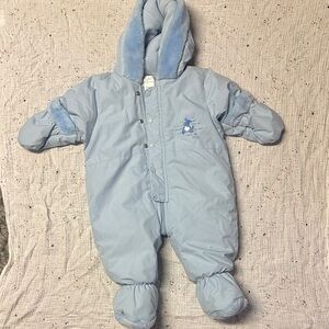 Baby Blue Hooded Snowsuit